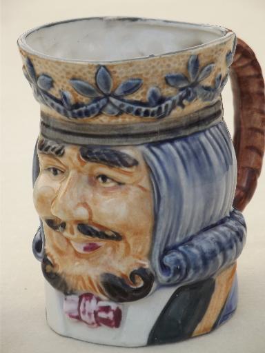 photo of vintage Occupied Japan toby mugs, Dickens character & King of Clubs  #9