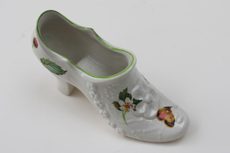 photo of vintage Old Foley strawberry pattern china shoe, James Kent England #5