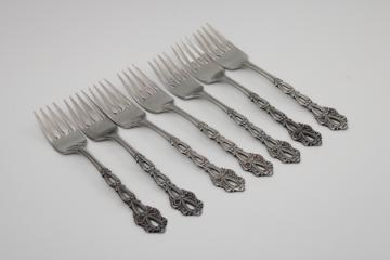 catalog photo of vintage Oneida Community stainless flatware, Chandelier pattern salad forks