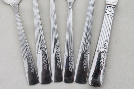 photo of vintage Oneida stainless silverware, Fernwood stainless steel flatware in box #3