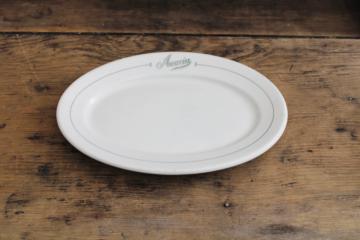 catalog photo of vintage Onondaga Pottery Syracuse china white ironstone restaurant platter Acacia