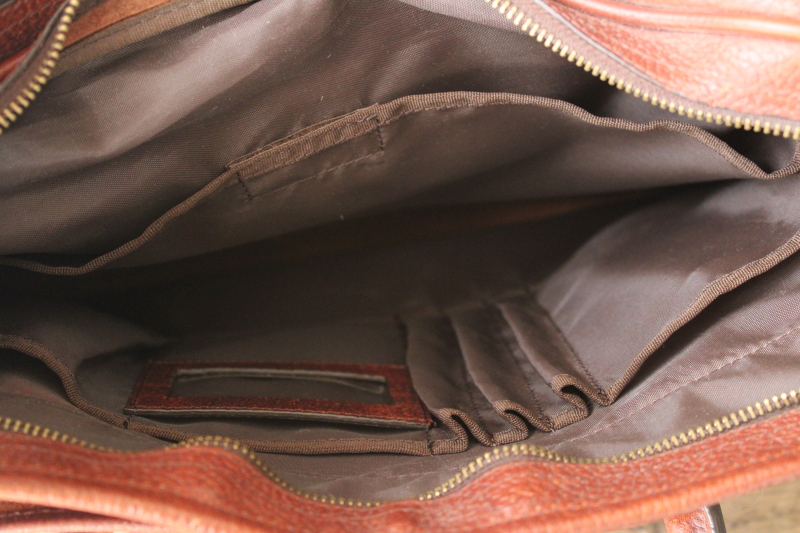 photo of vintage Orvis leather briefcase, shoulder strap travel carry on messenger bag #7