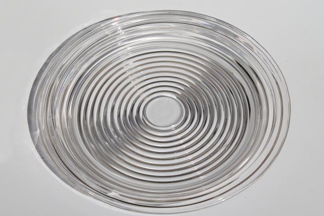 photo of vintage Park Avenue / Manhattan Anchor Hocking glass torte cake plate, round serving tray #1