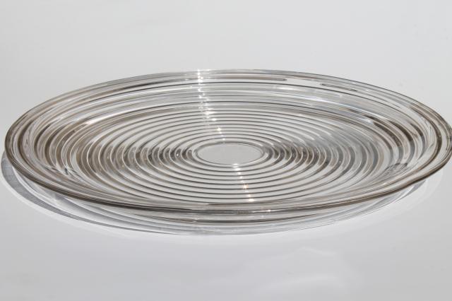 photo of vintage Park Avenue / Manhattan Anchor Hocking glass torte cake plate, round serving tray #2