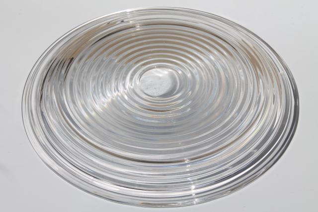 photo of vintage Park Avenue / Manhattan Anchor Hocking glass torte cake plate, round serving tray #4