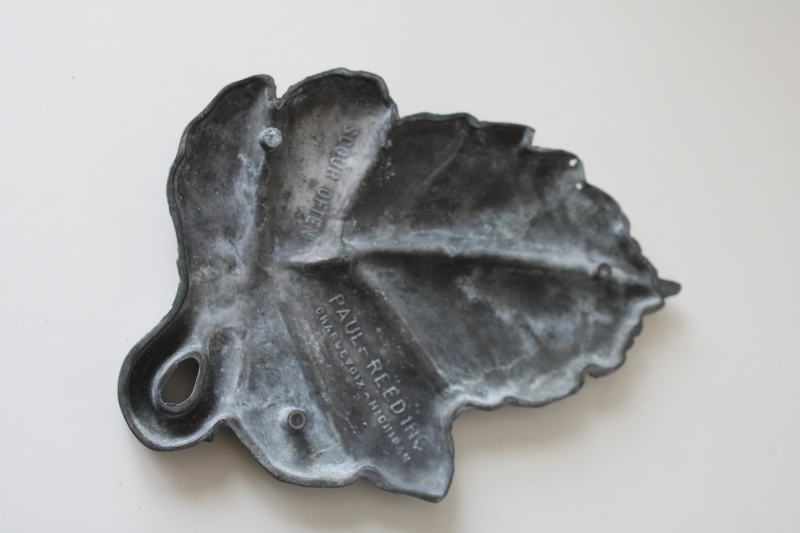 photo of vintage Paul Reed Magic Leaf tarnish remover silver cleaner, metal leaf shape gadget to clean silverware #2
