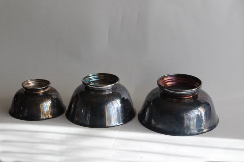 photo of vintage Paul Revere bowls trio of graduated sizes, silverplate not sterling silver #3