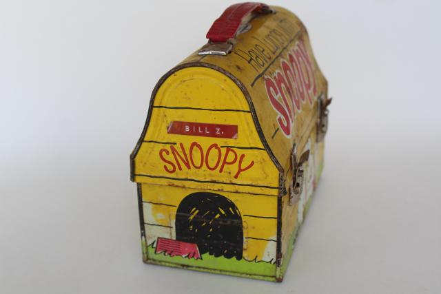 photo of vintage Peanuts Snoopy lunchbox, metal lunch box Go To School With Snoopy #5