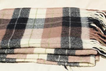 catalog photo of vintage Pendleton plaid wool camp blanket, rustic primitive bunk or bed blanket for cabin or lodge