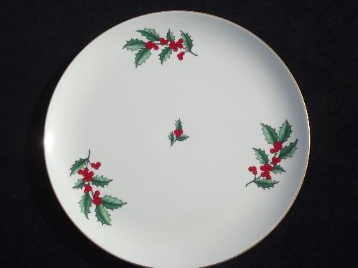 photo of vintage Pickard Holly charger / serving plate, Christmas hollyberry #1