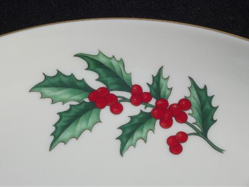 photo of vintage Pickard Holly charger / serving plate, Christmas hollyberry #2