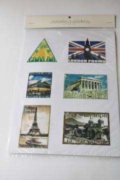 vintage Pier 1 stickers, world wanderer travel luggage labels for trunks suitcases 