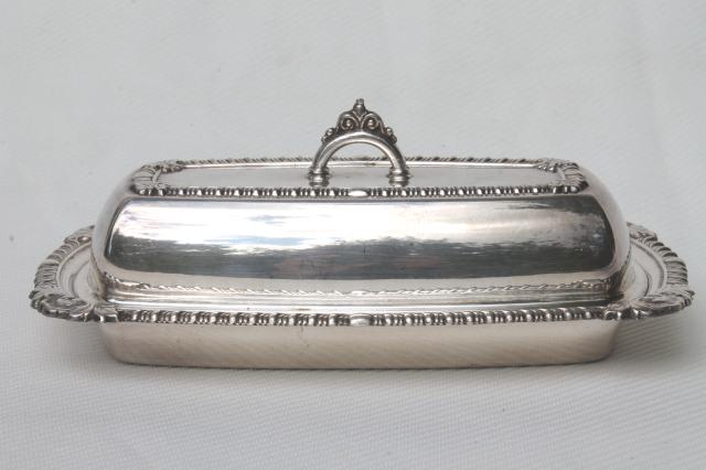 photo of vintage Pilgrim silver plated covered butter dish w/ glass liner plate #2