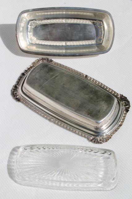 photo of vintage Pilgrim silver plated covered butter dish w/ glass liner plate #6