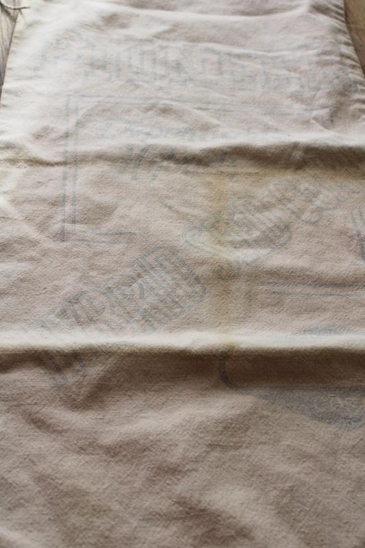 photo of vintage Pioneer seed bag, printed cotton feed sack fabric, rustic farmhouse decor #2