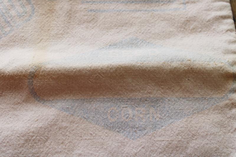 photo of vintage Pioneer seed bag, printed cotton feed sack fabric, rustic farmhouse decor #3