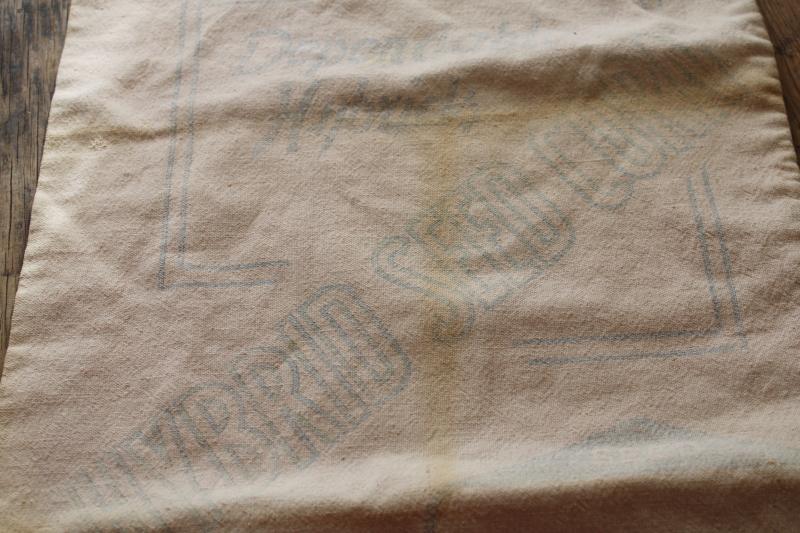 photo of vintage Pioneer seed bag, printed cotton feed sack fabric, rustic farmhouse decor #4