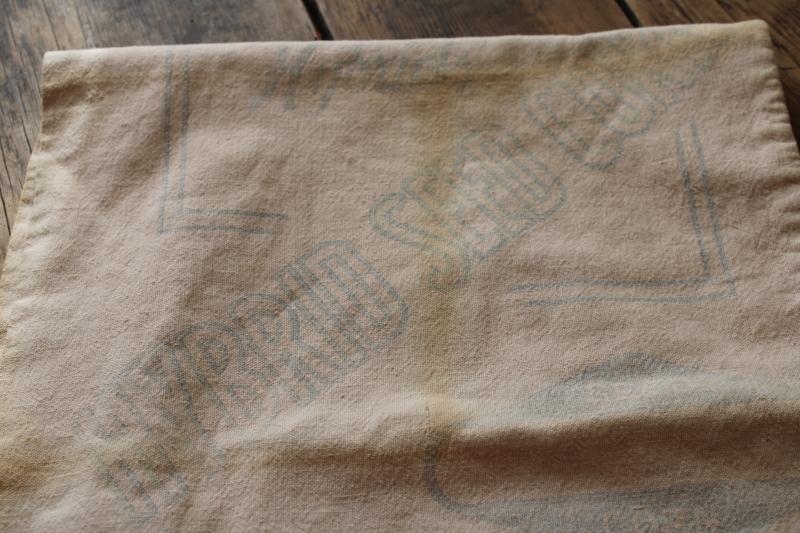 photo of vintage Pioneer seed bag, printed cotton feed sack fabric, rustic farmhouse decor #6