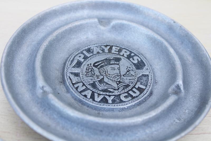 photo of vintage Player's Navy Cut advertising ashtrays, cast metal w/ hero sailor design #3