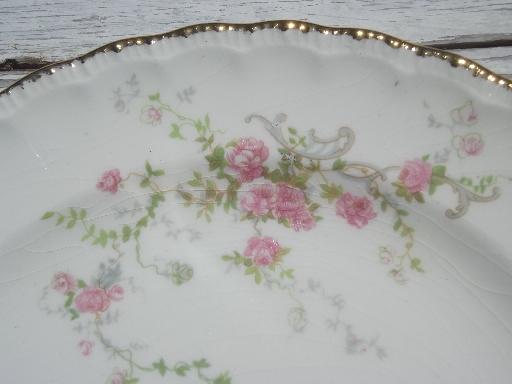 photo of vintage Pope-Gosser china salad plates, pink floral princess pattern? #4