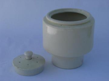 catalog photo of vintage Porcelier ironstone china dripolator coffee filter basket, replacement parts
