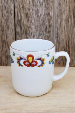 catalog photo of vintage Porsgrund Norway china, Farmers Rose pattern mug coffee cup