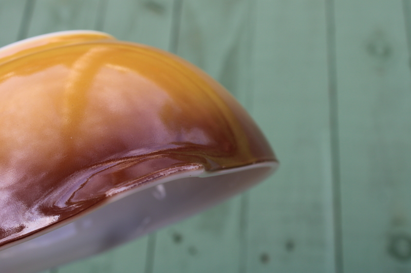 photo of vintage Pyrex Old Orchard fruit print & brown ombre Cinderella bowls 441 and 442  #2