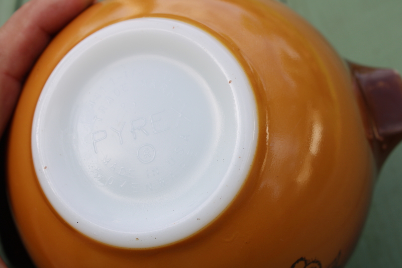 photo of vintage Pyrex Old Orchard fruit print & brown ombre Cinderella bowls 441 and 442  #10