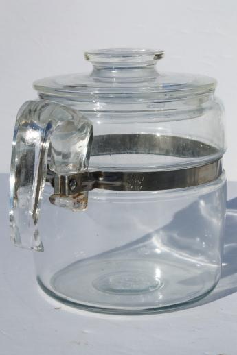 photo of vintage Pyrex flameware 7756-B stovetop percolator, clear glass coffee pot  #10