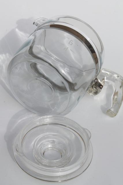 photo of vintage Pyrex flameware 7756-B stovetop percolator, clear glass coffee pot #11