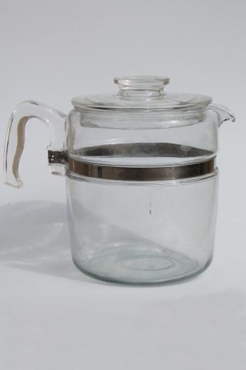 photo of vintage Pyrex flameware 7759 stovetop percolator, nine cup clear glass coffee pot #5