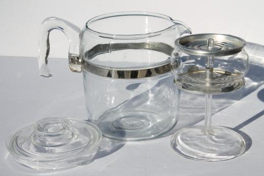 photo of vintage Pyrex flameware 7759-B stovetop percolator, clear glass coffee pot #5