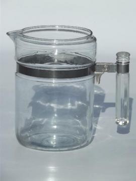 catalog photo of vintage Pyrex flameware clear glass coffee pot for stovetop percolator