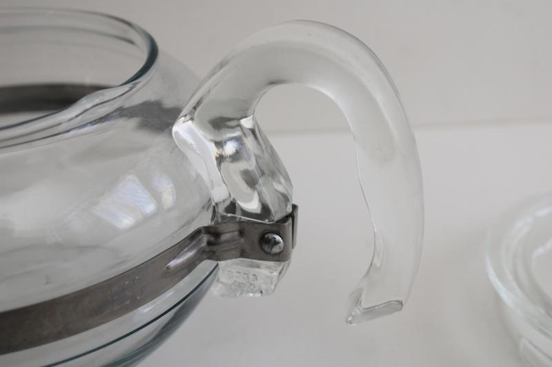 photo of vintage Pyrex flameware clear no tint glass tea pot, heat proof for stovetop #6