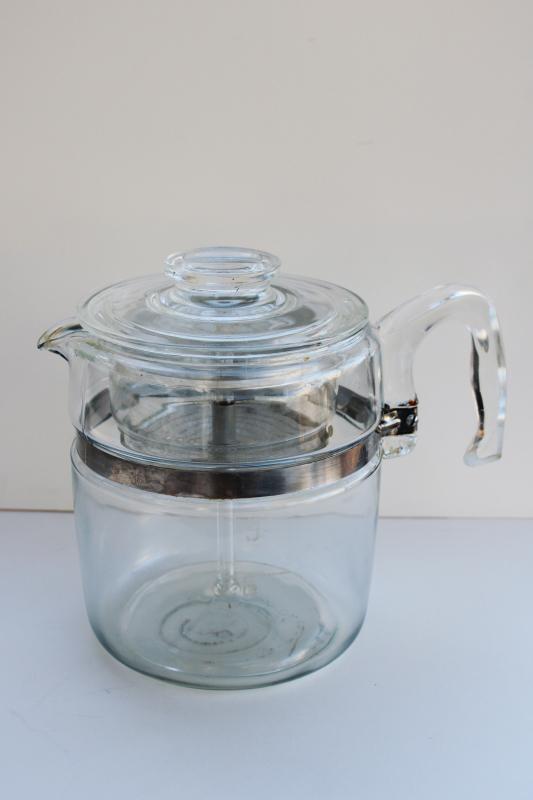 photo of vintage Pyrex flameware glass stovetop coffee pot percolator 9 cup 7759 #1