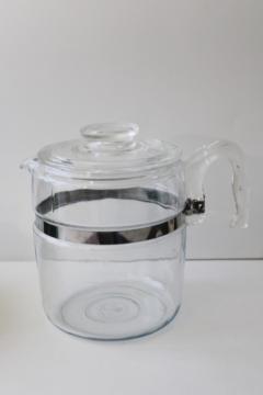 catalog photo of vintage Pyrex flameware glass stovetop coffee pot percolator 9 cup size