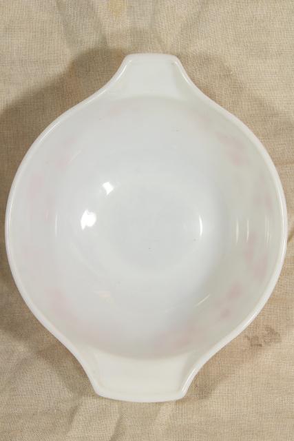 photo of vintage Pyrex pink gooseberry white milk glass bowl 2 1/2 quart 443 Cinderella #12