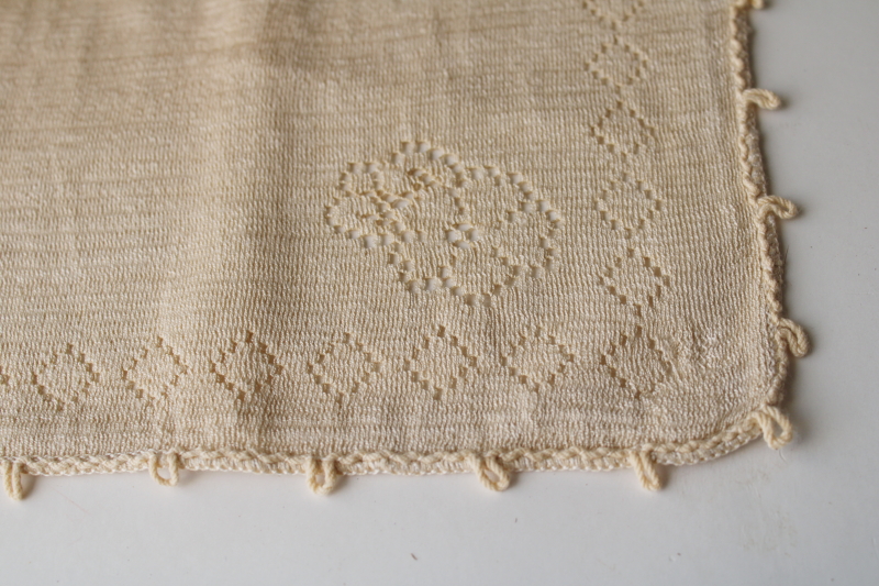 photo of vintage Quaker lace type cotton napkins, never used set of 8 napkins natural deep ecru tan color  #2
