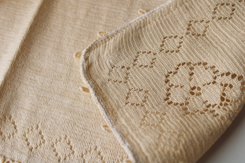 photo of vintage Quaker lace type cotton napkins, never used set of 8 napkins natural deep ecru tan color  #3