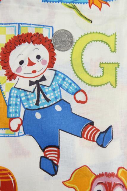 photo of vintage Raggedy Ann & Andy print fabric, polished cotton 2+ yards #3