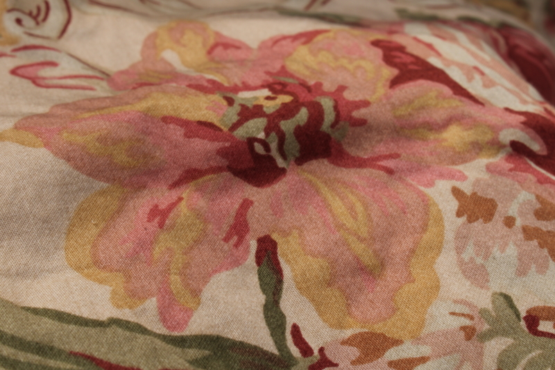 photo of vintage Ralph Lauren Guinevere floral cotton sateen fabric king size duvet cover #6