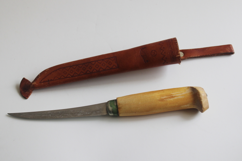 photo of vintage Rapala fillet fish knife w/ leather case, made in Finland  #4