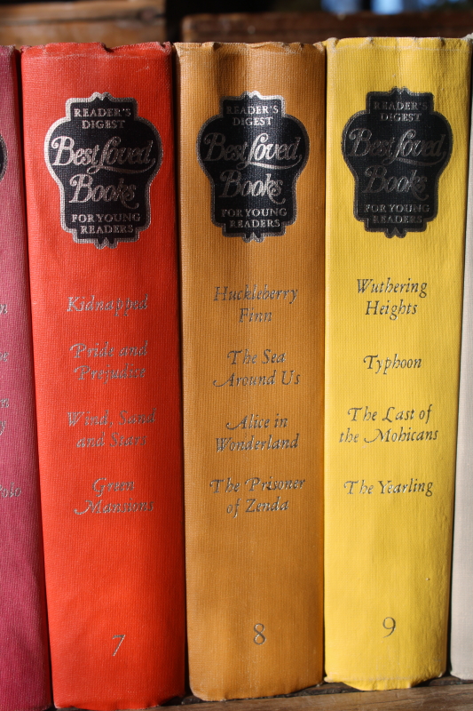 photo of vintage Reader's Digest Best Loved Books classics for young readers, 12 volumes set print covers rainbow  #6