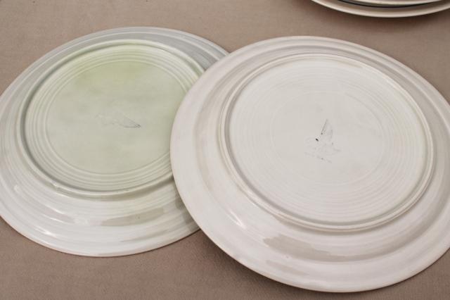 photo of vintage Red Wing pottery dinnerware, Orleans floral hand painted dinner plates #7