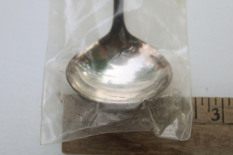 photo of vintage Reed Barton silver plate Epicure cream or sauce ladle, sealed package never used #3