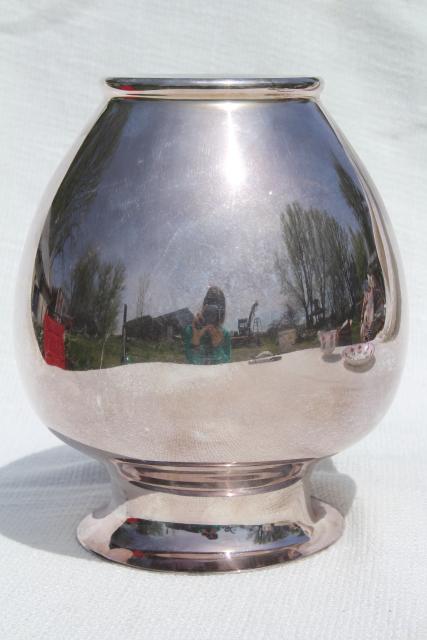 photo of vintage Reed & Barton silver plate trophy urn vase w/ engraved F monogram letter Old English #7