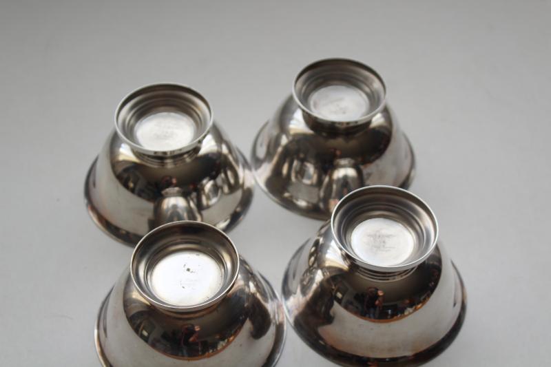 photo of vintage Reed and Barton silverplate finger bowls, Revere reproduction antique silver #2