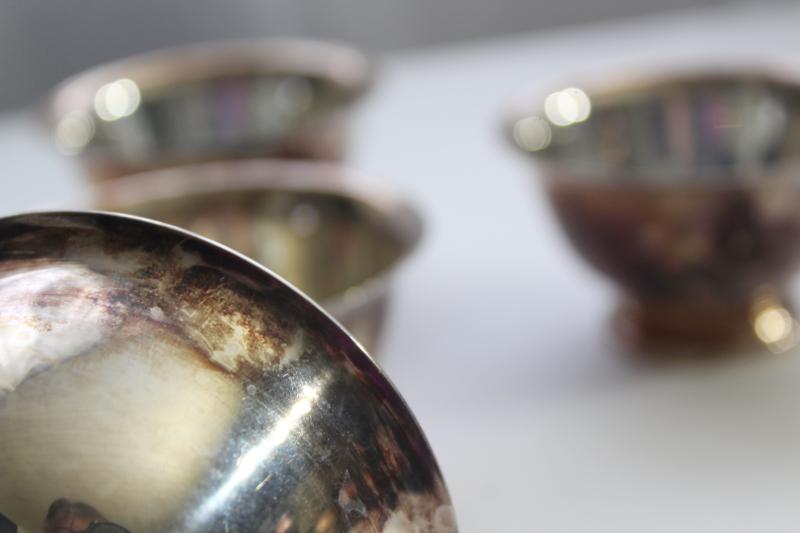 photo of vintage Reed and Barton silverplate finger bowls, Revere reproduction antique silver #4