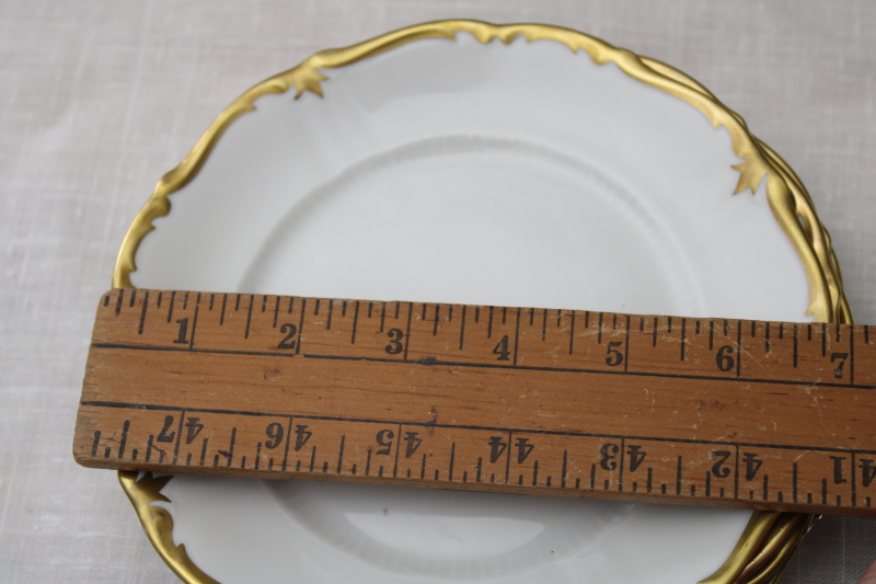 photo of vintage Reichenbach baroque gold edged china, set of six dessert or bread & butter plates #4