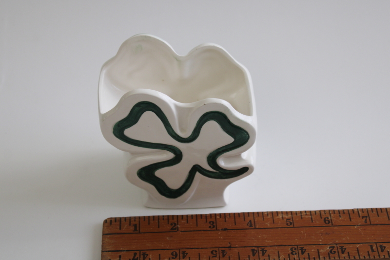 photo of vintage Relpo Japan ceramic planter, St Patricks Day green clover shamrock #5